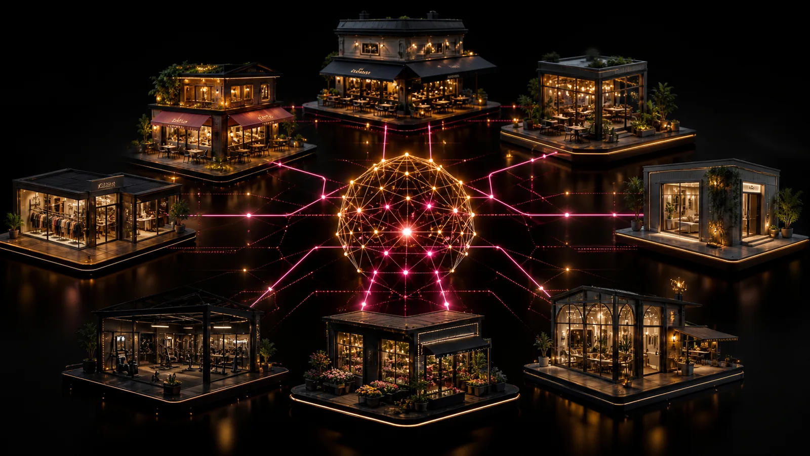 AI 为发券商家匹配附近线下消费者的概念示意